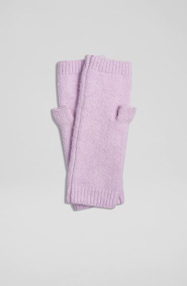 Shelly Lilac Knit Fingerless Gloves, Lilac