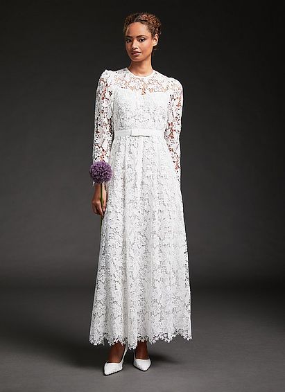 Lila Off-White Lace Wedding Dress, White