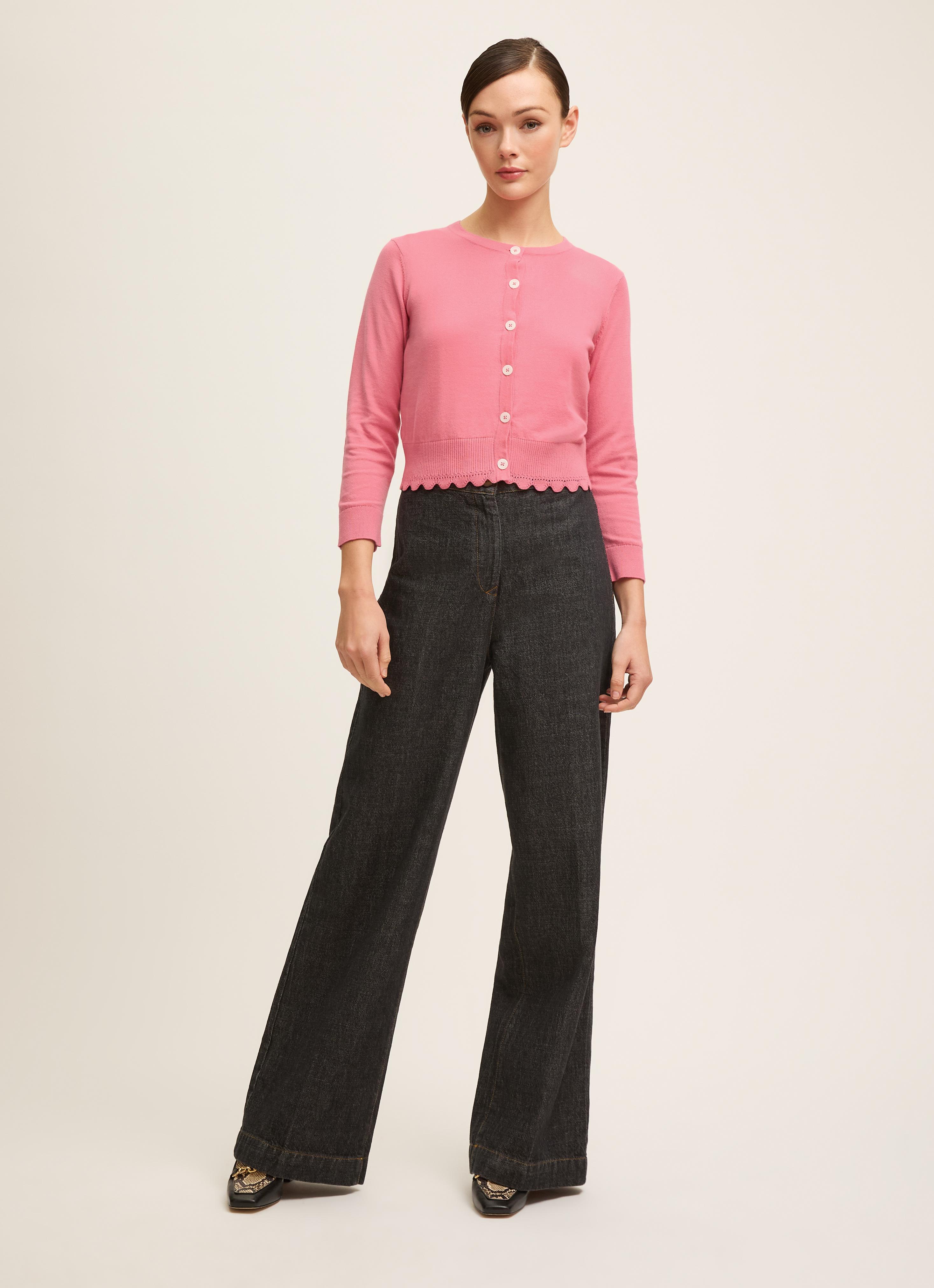 Vanessa Desert Rose Pointelle Detail Cardigan