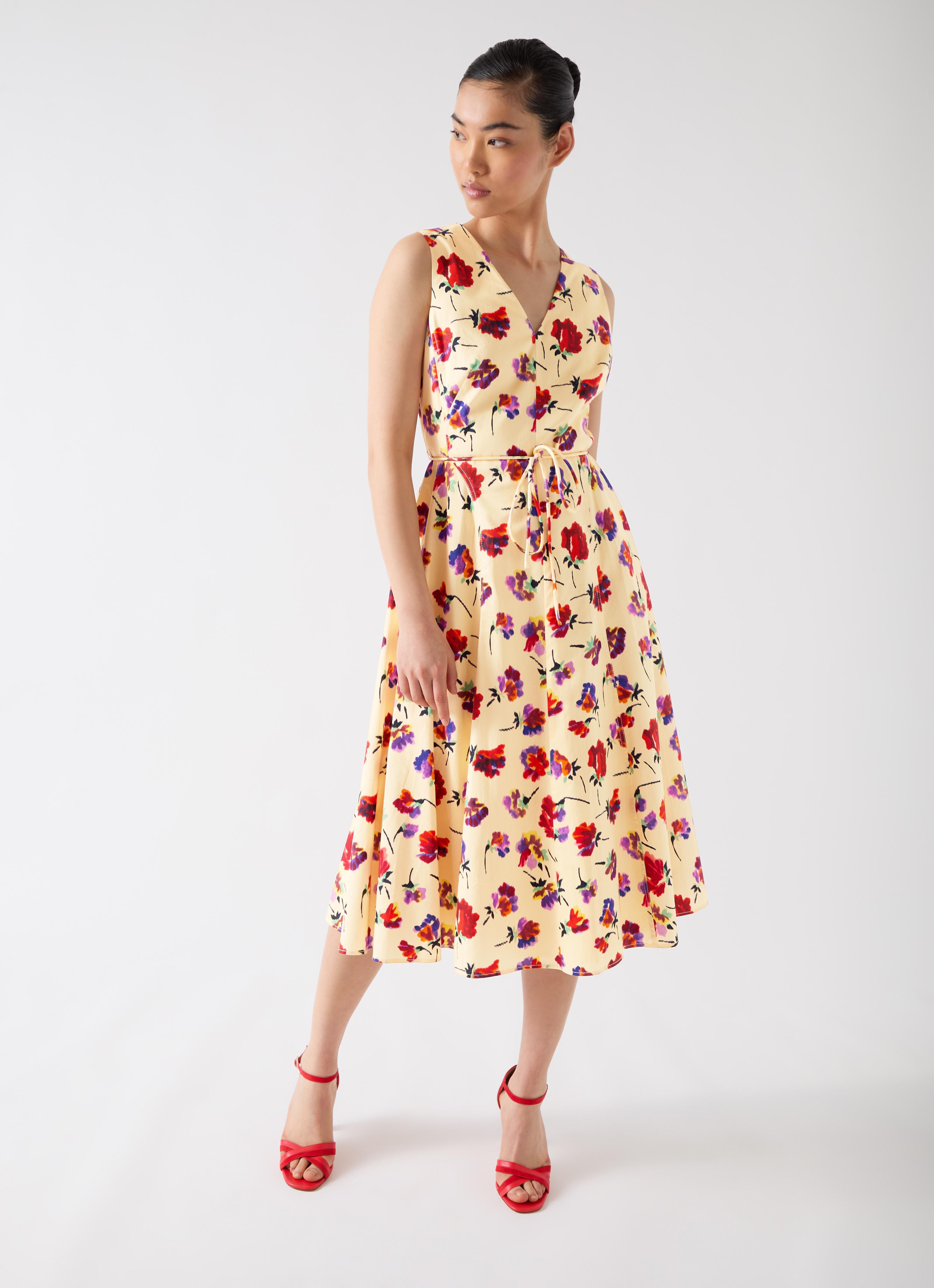 Gaia Birch Multi Flower Panelled Cotton Dress