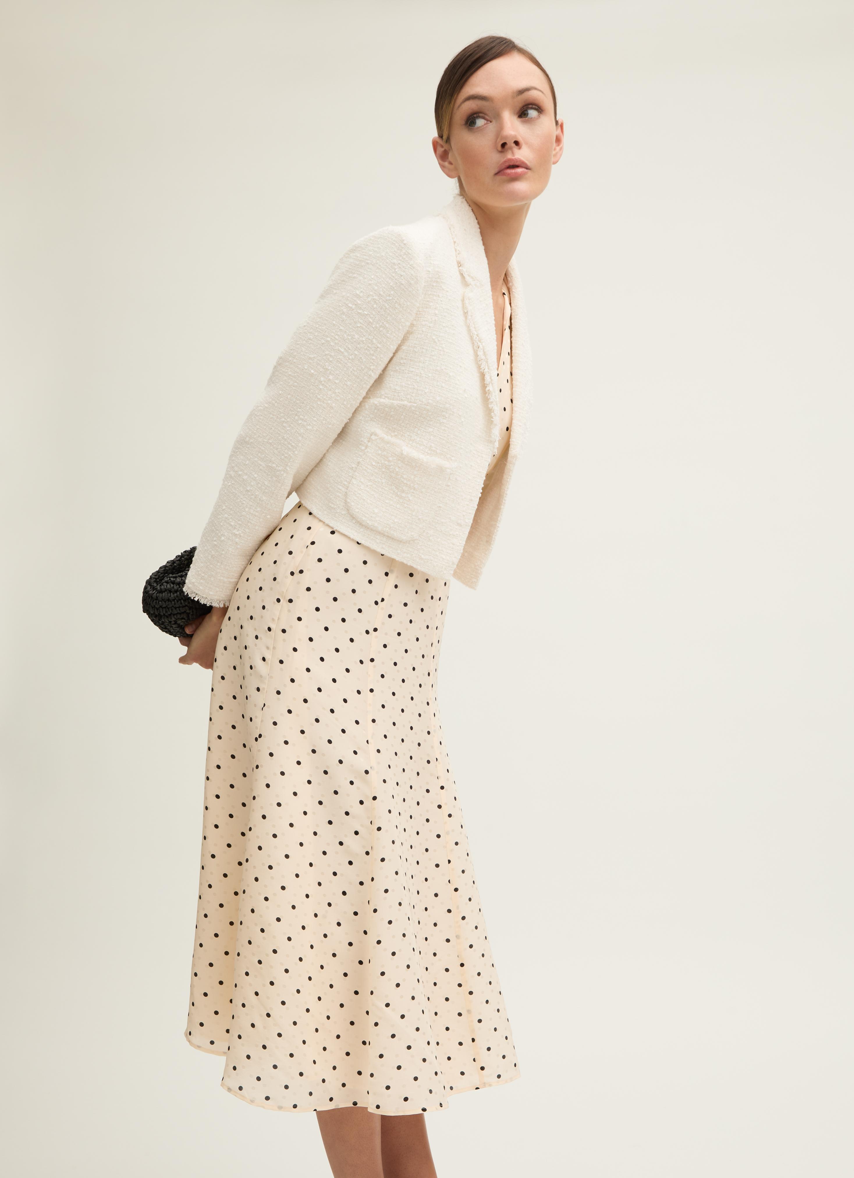 Carla Ivory Cropped Collar Detail Jacket