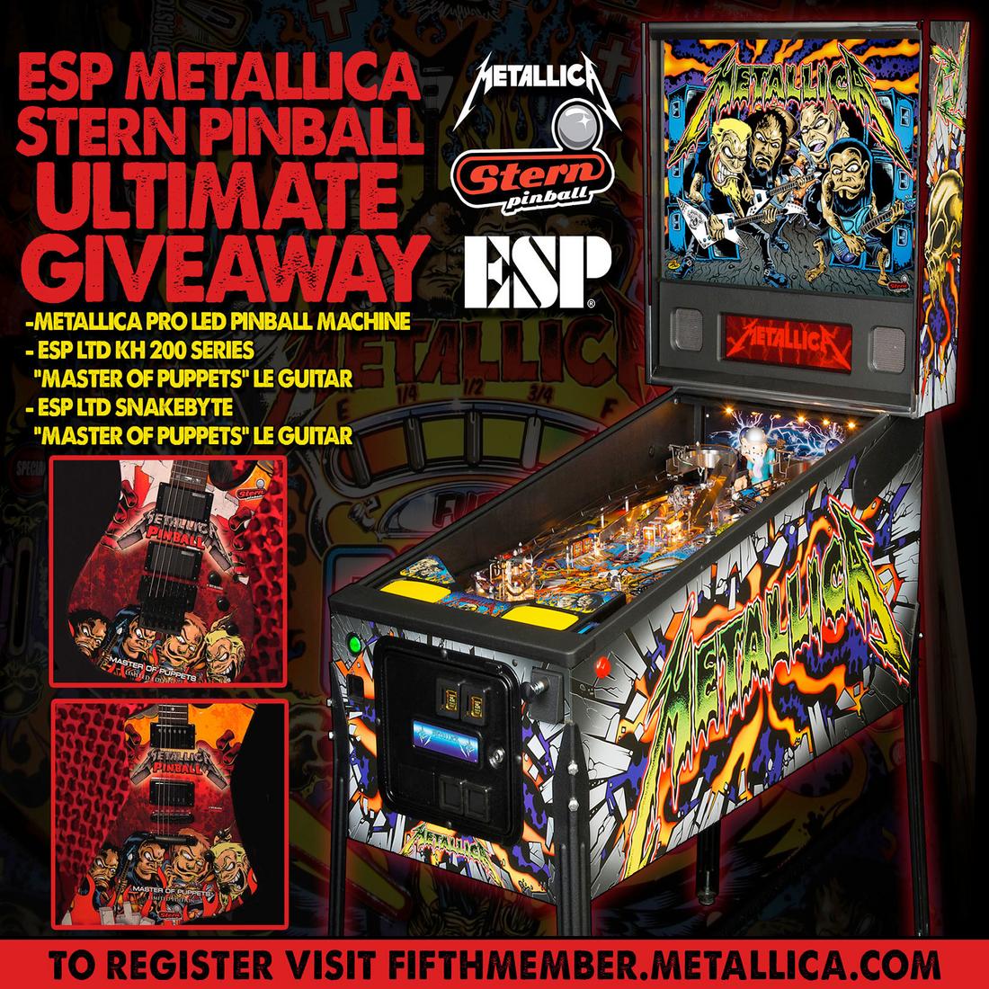 ESP Metallica Stern Pinball Ultimate Giveaway