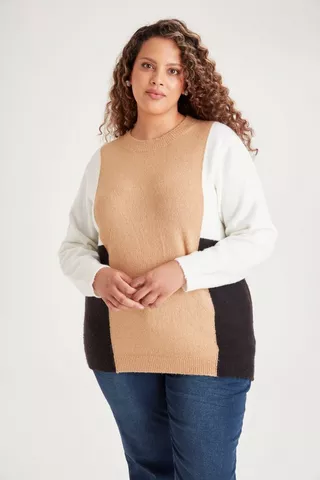 COLOURBLOCK KNITTED PULLOVER