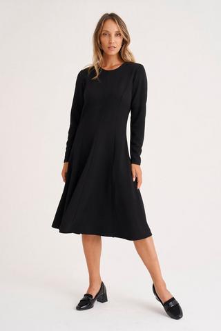 BLACK FIT AND FLARE DRESS