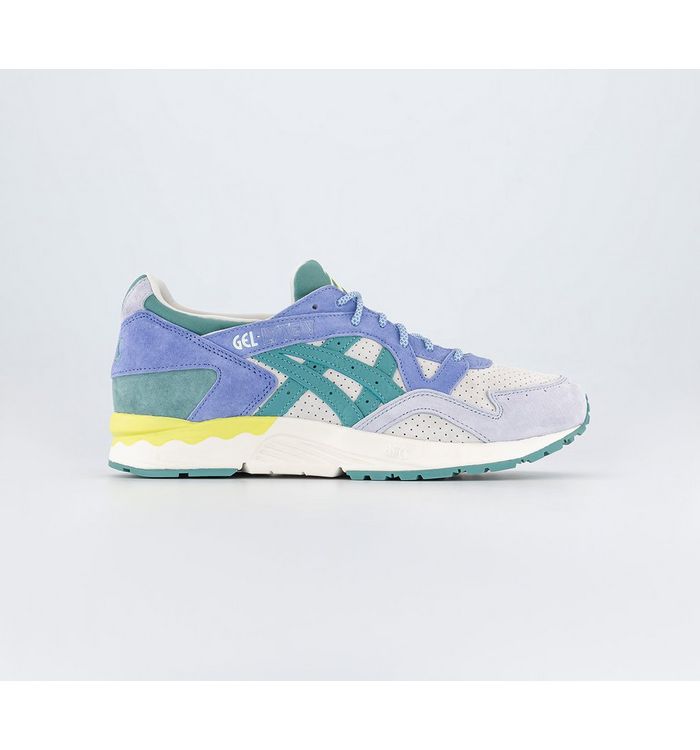 Asics Gel Lyte V Mens Light Blue And Green Nubuck Leather Trainers, Size: 7