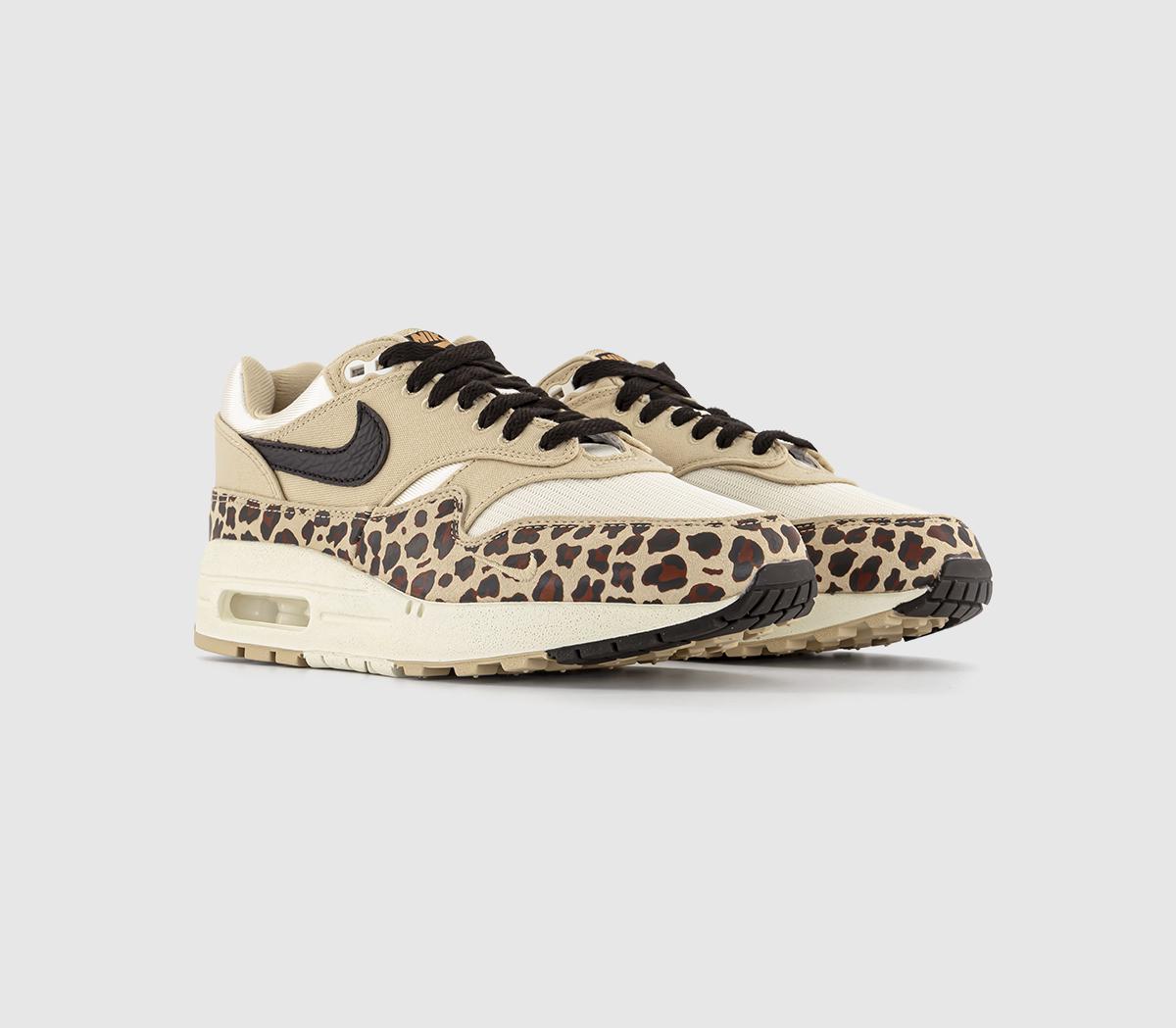 Nike Womens Air Max 1 Trainers Sesame Cacao Wow Coconut Milk Amber Brown Valvet B, 8
