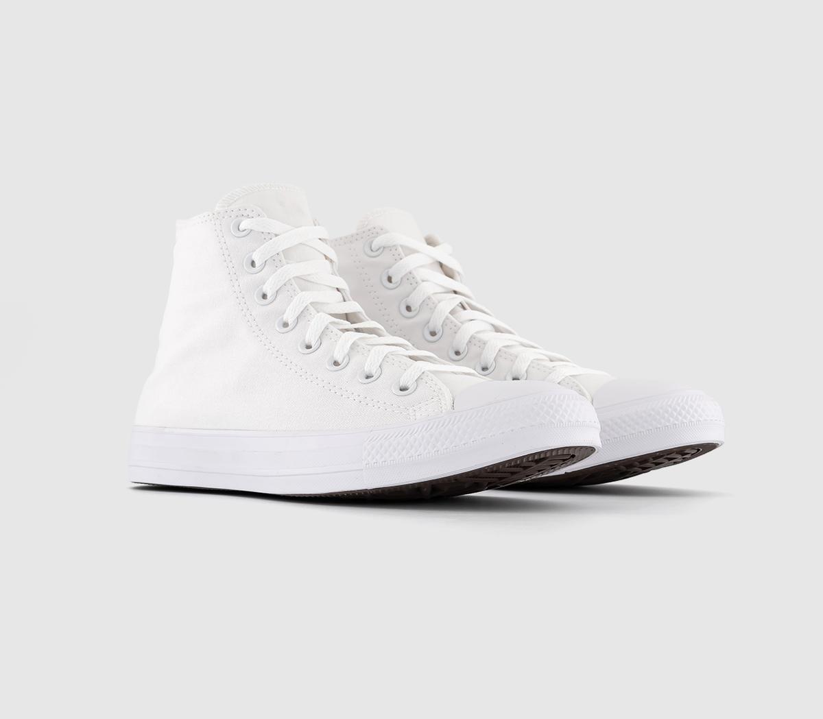 Converse White All Star High Top Mono Canvas Trainers, 10