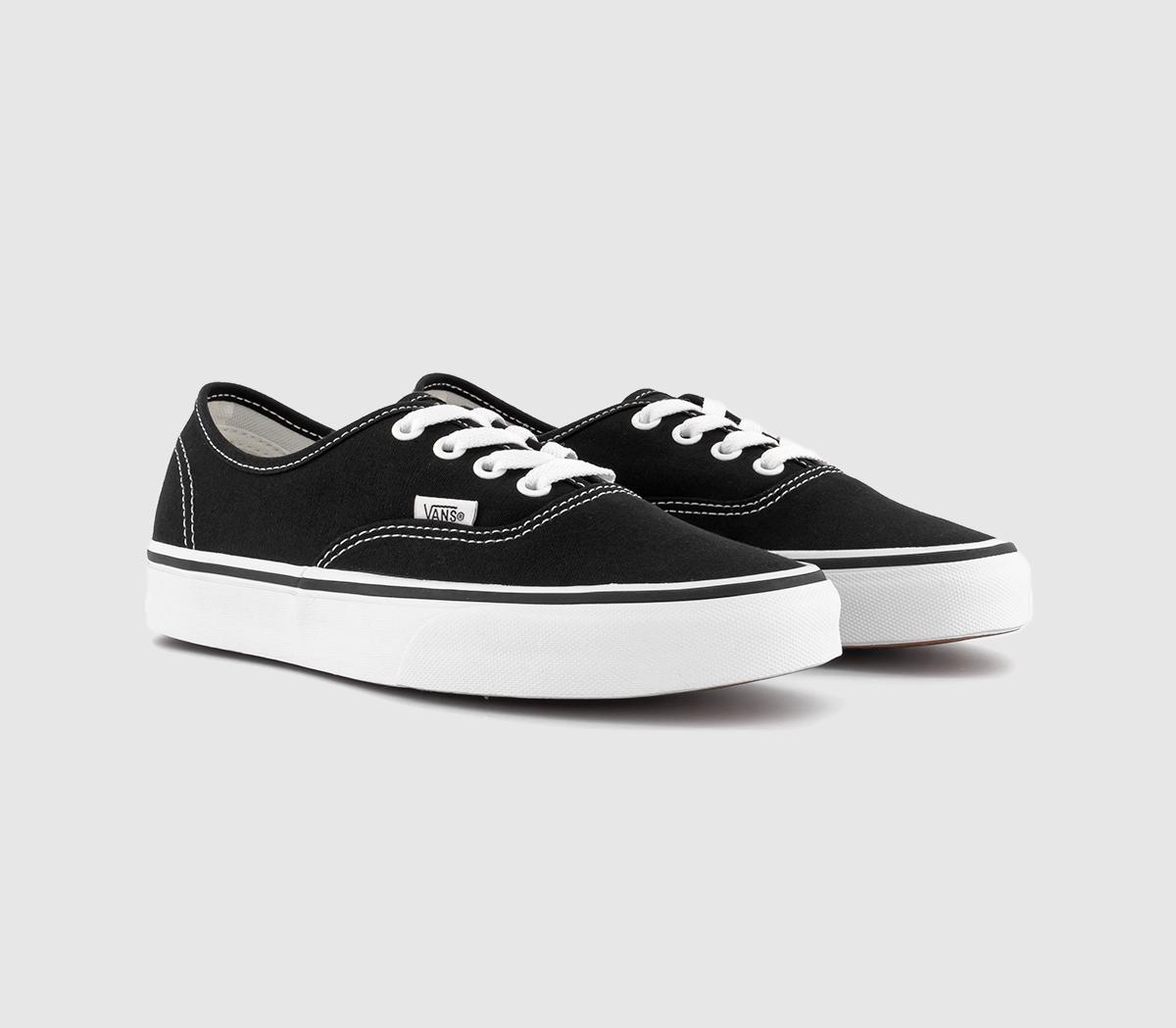 Vans Mens Authentic Trainers In Black And White, 11