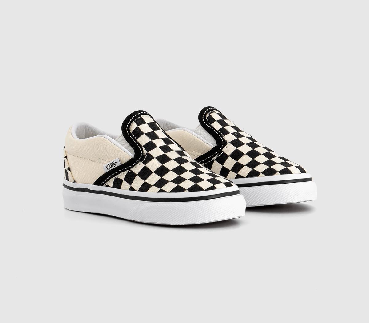 Vans Kids Toddlers Black And White Checkerboard Classic Slip On Trainers, Size: 6 Infant