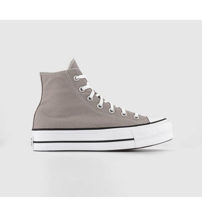 Converse All Star Lift Hi Trainers Wonder Stone White Black In Natural