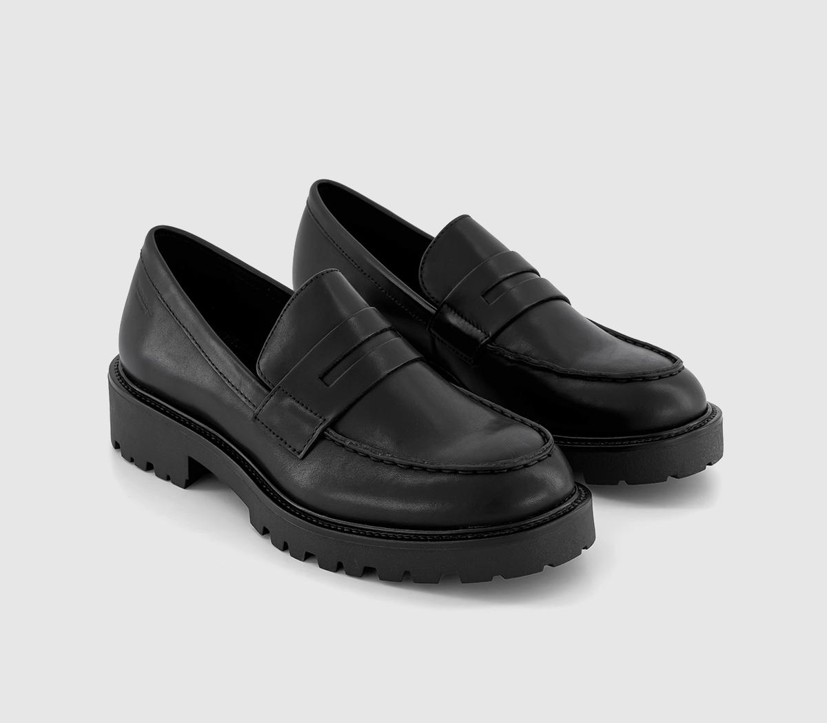 Vagabond Womens Kenova Loafers Black Leather, 6