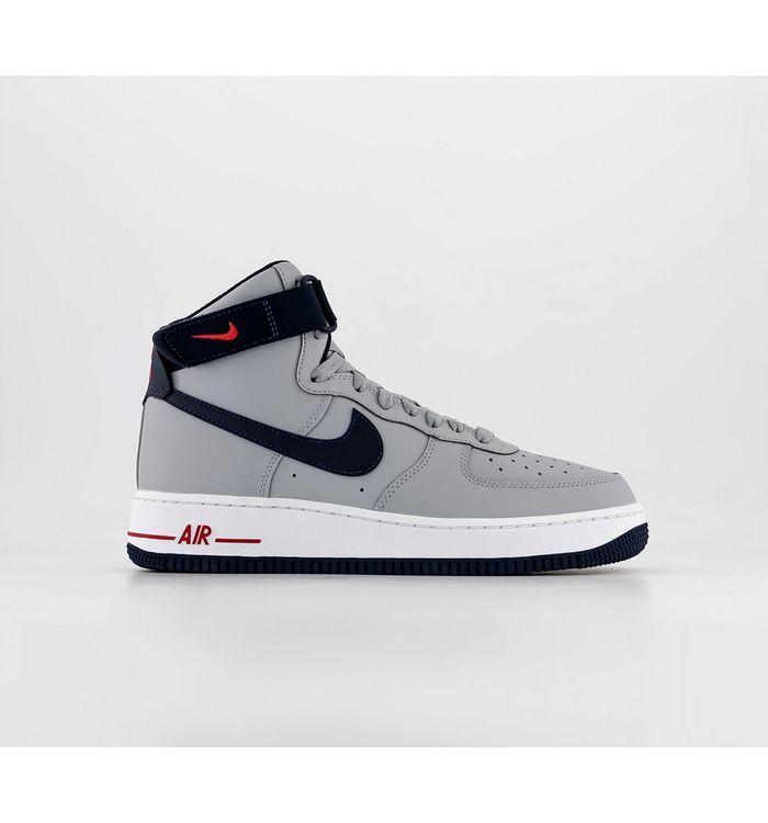 Nike Air Force 1 High Trainers Wolf Grey College Navy University Red