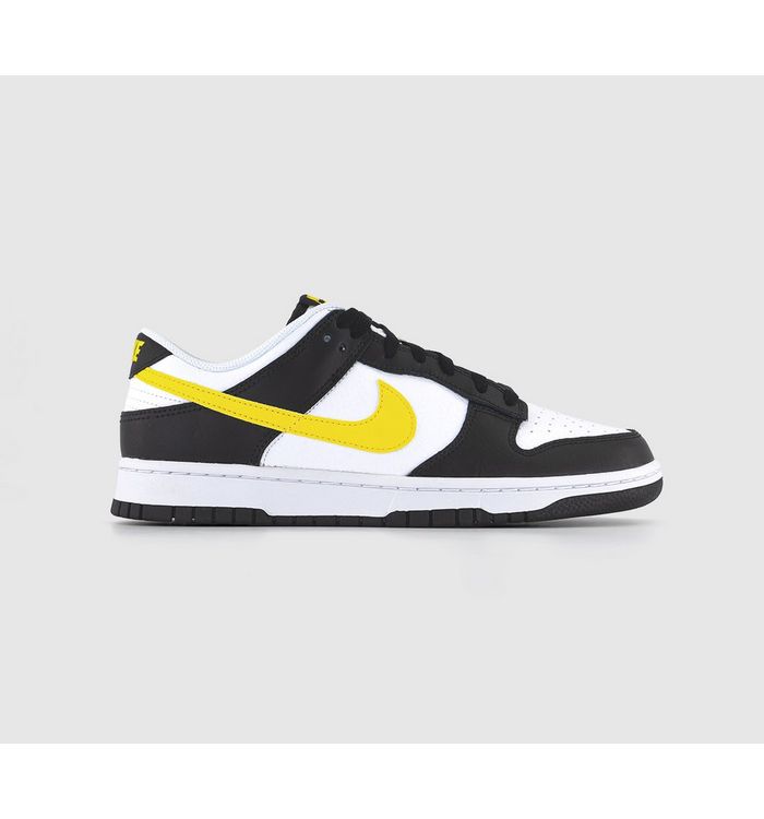 Nike Dunk Low Trainers Black Opti Yellow White Leather