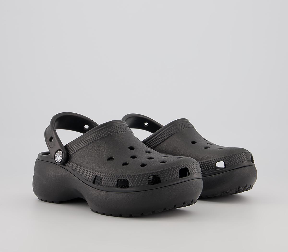Crocs Womens Platform Clogs Black Synthetic, 7
