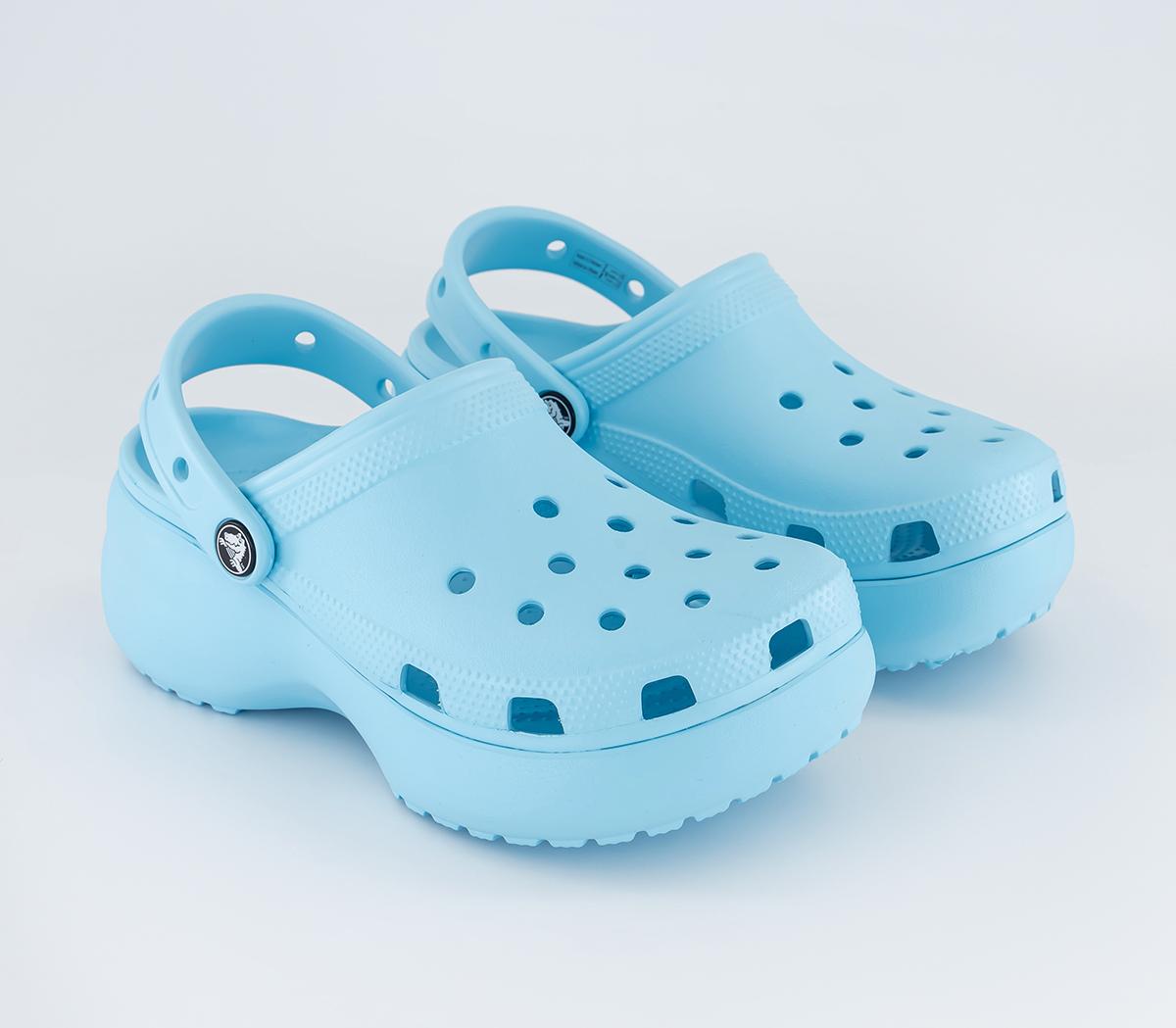 Crocs Womens Platform Clogs Arctic Blue, 8