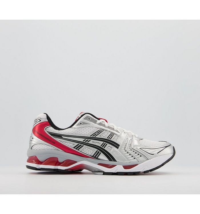 Asics Gel Kayano 14 Trainers White Classic Red Leather