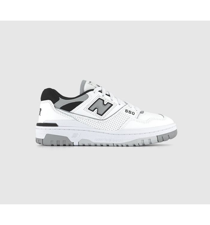 New Balance Bb550 Trainers White Grey Black Leather
