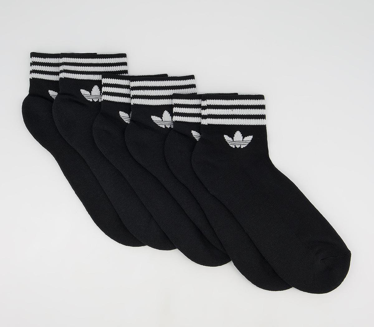 Adidas Trefoil Ankle Socks 3 Pack Black, 12.5-2