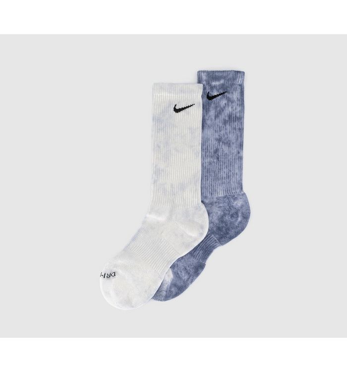 Nike Crew Socks 2 Pairs Tiedye Blue Multi