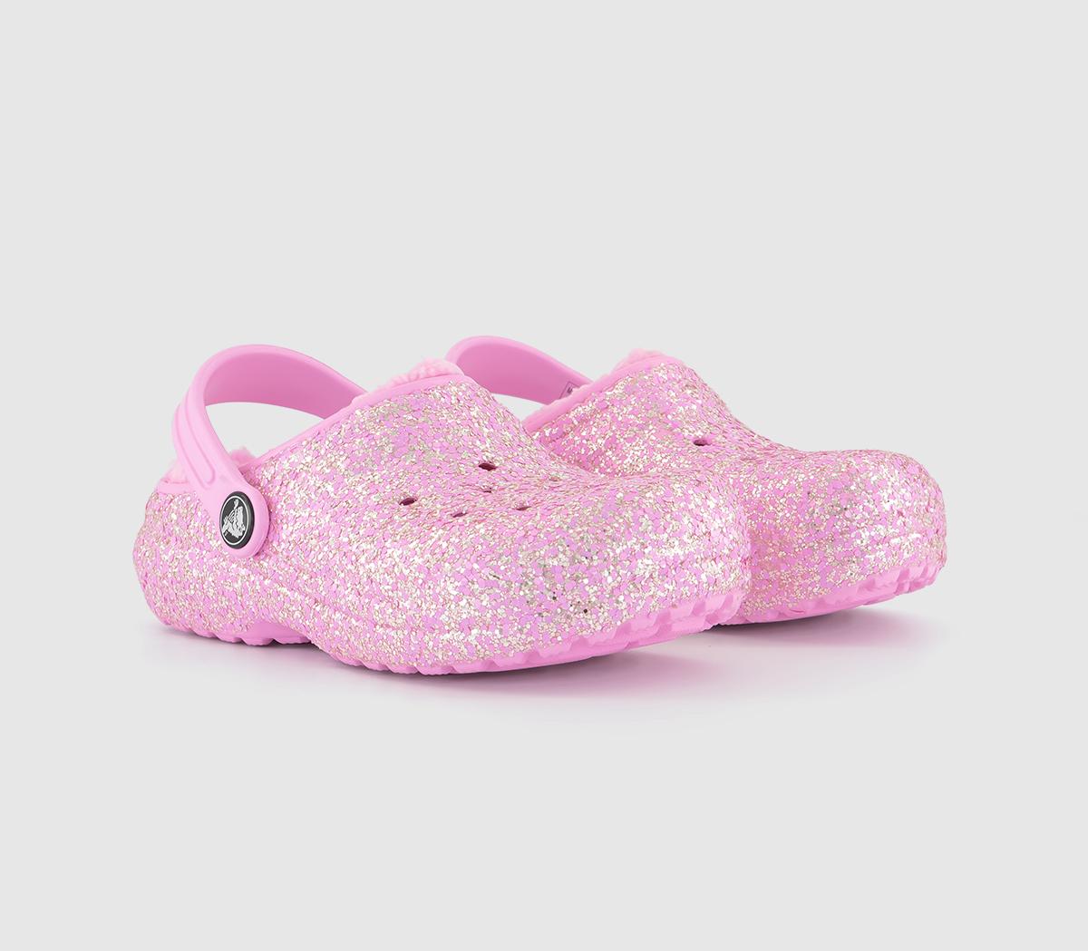 Crocs Classic Lined Kids Clogs Flamingo Glitter Pink, 2