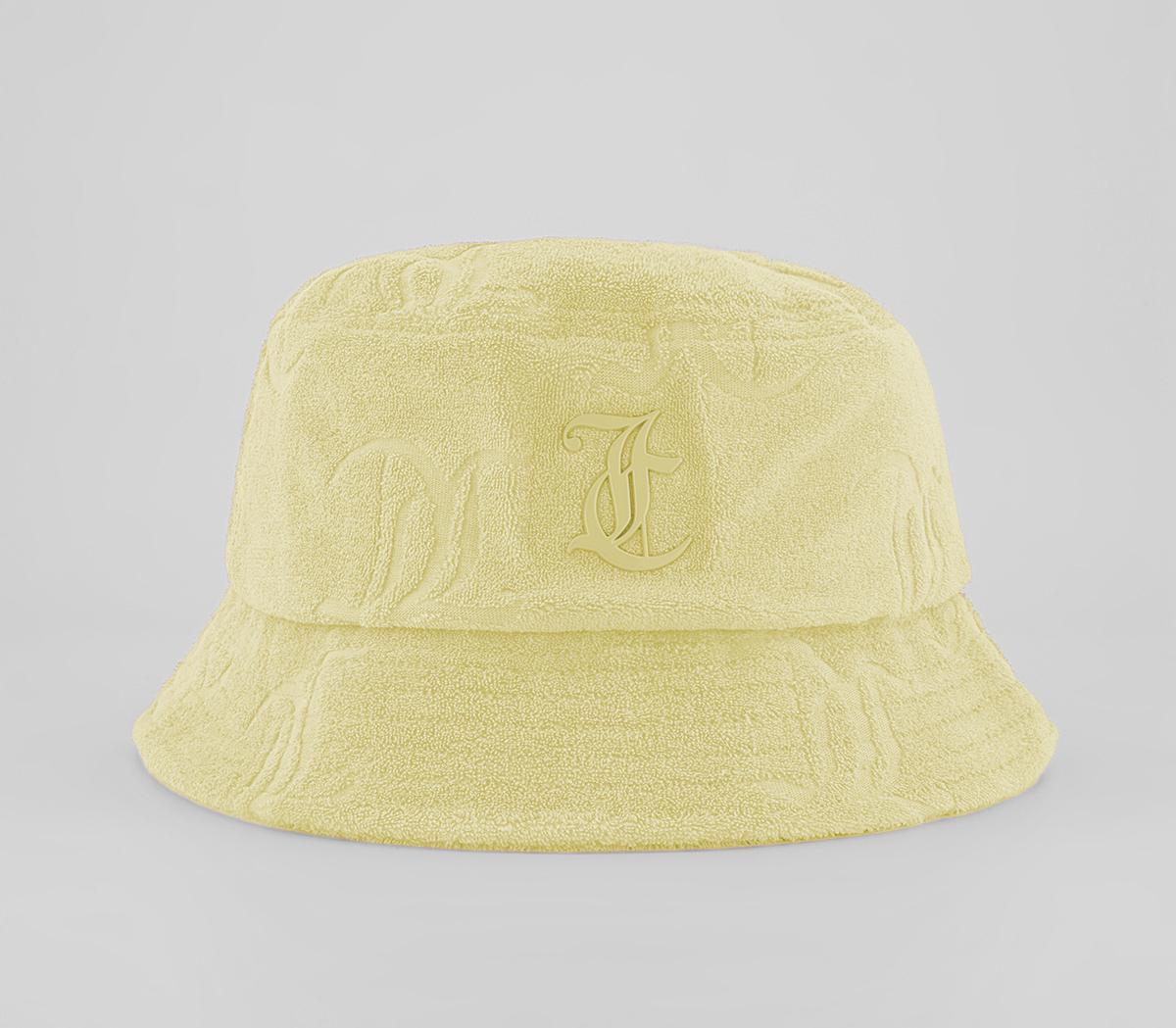 Juicy Couture Eleanna Monogram Towelling Bucket Hat Yellow Pear Cotton, One Size