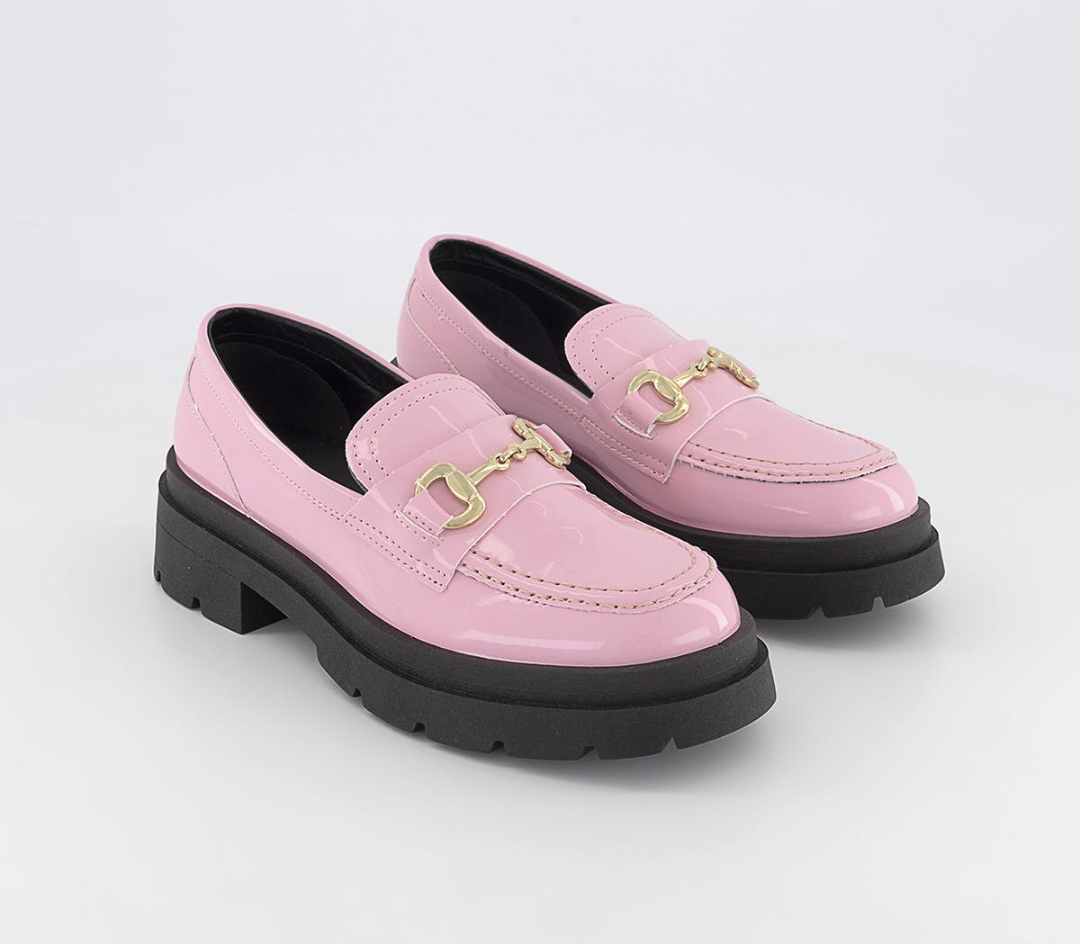 OFFICE Womens Frenchie Patent Snaffle Chunkly Loafers Pink Patent, 4