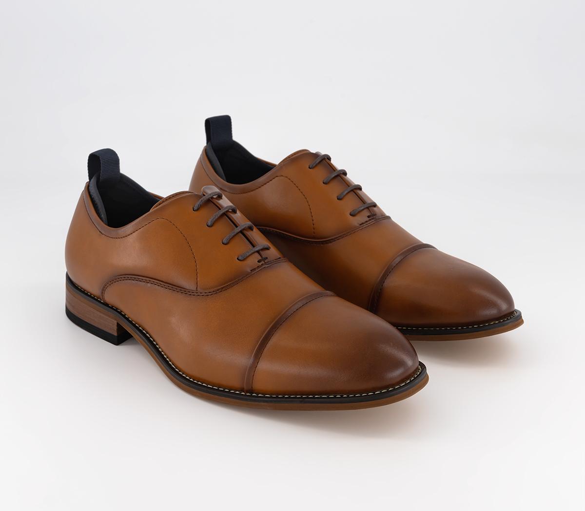OFFICE Mens Mckinney Oxford Toecap Neopreen Sock Shoes Tan, 9