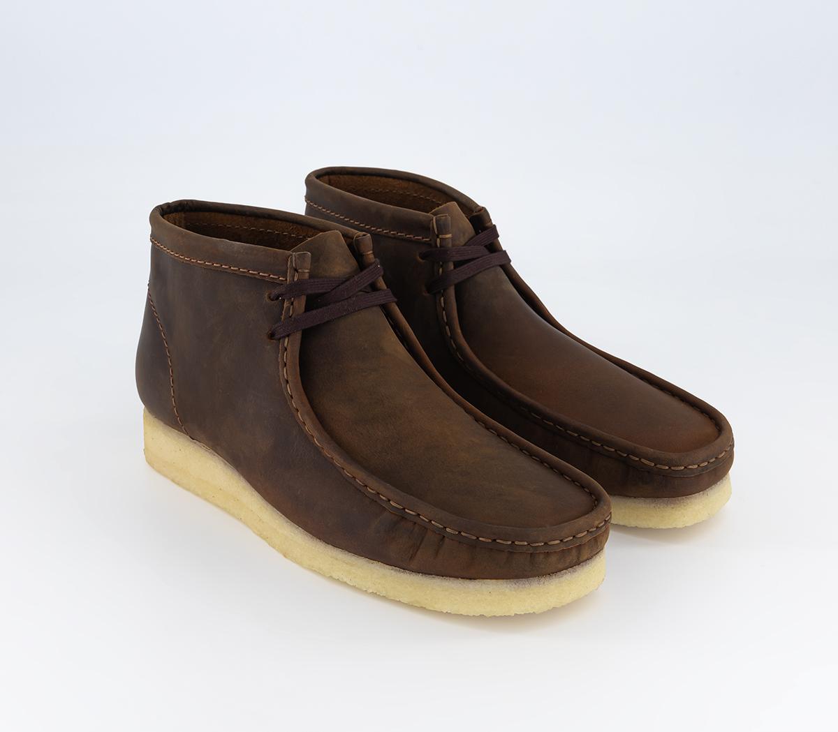 Clarks Originals Mens Wallabee Boots Beeswax Brown, 7