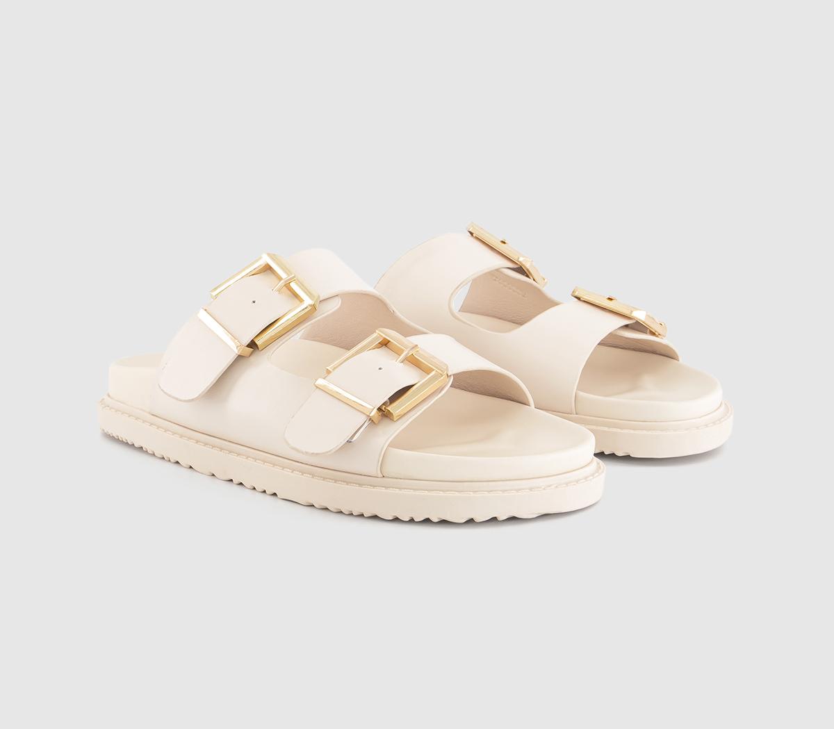 OFFICE Womens Sunkissed Double Strap Chunky Sliders Off White, 3