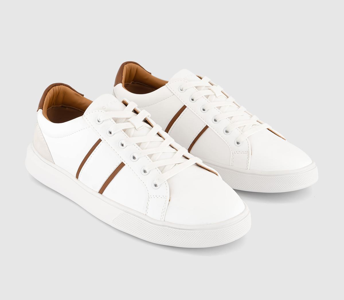 OFFICE Mens Cade Side Stripe Trainers White, 7