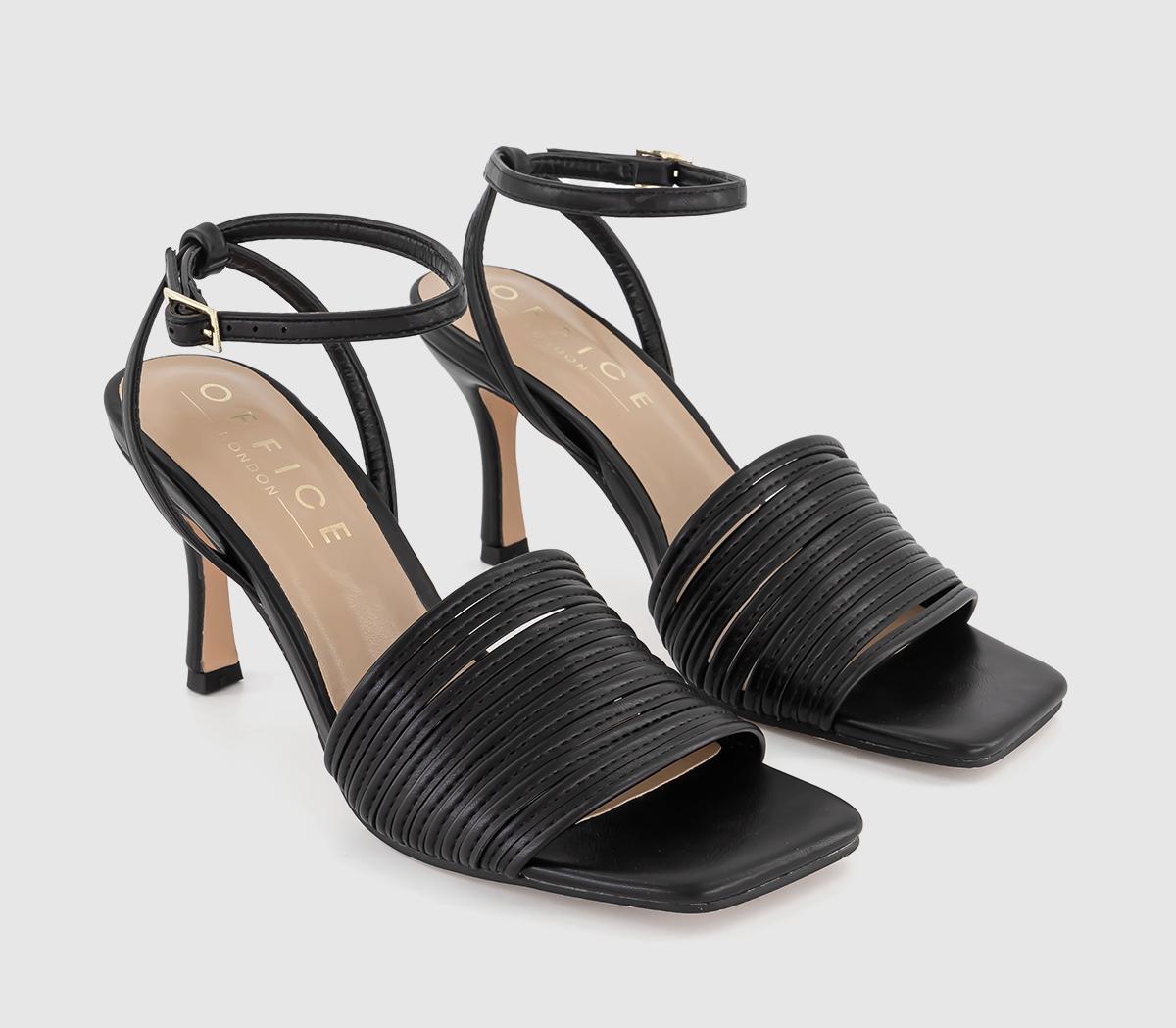 OFFICE Womens Mimosa Strappy Heeled Sandals Black, 5