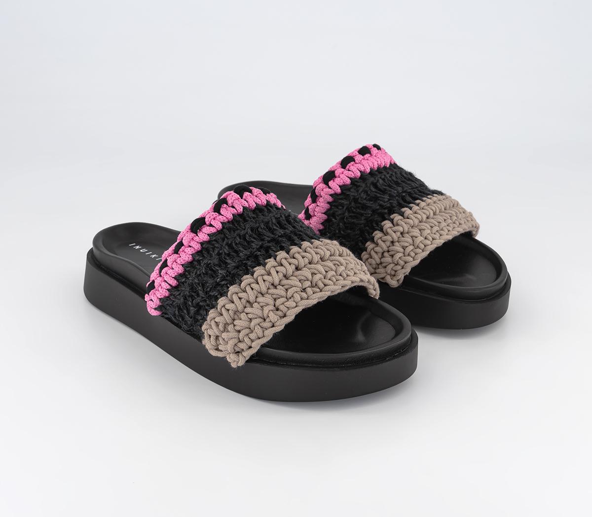 Inuikii Womens Loose Knitted Slides Pink, 3