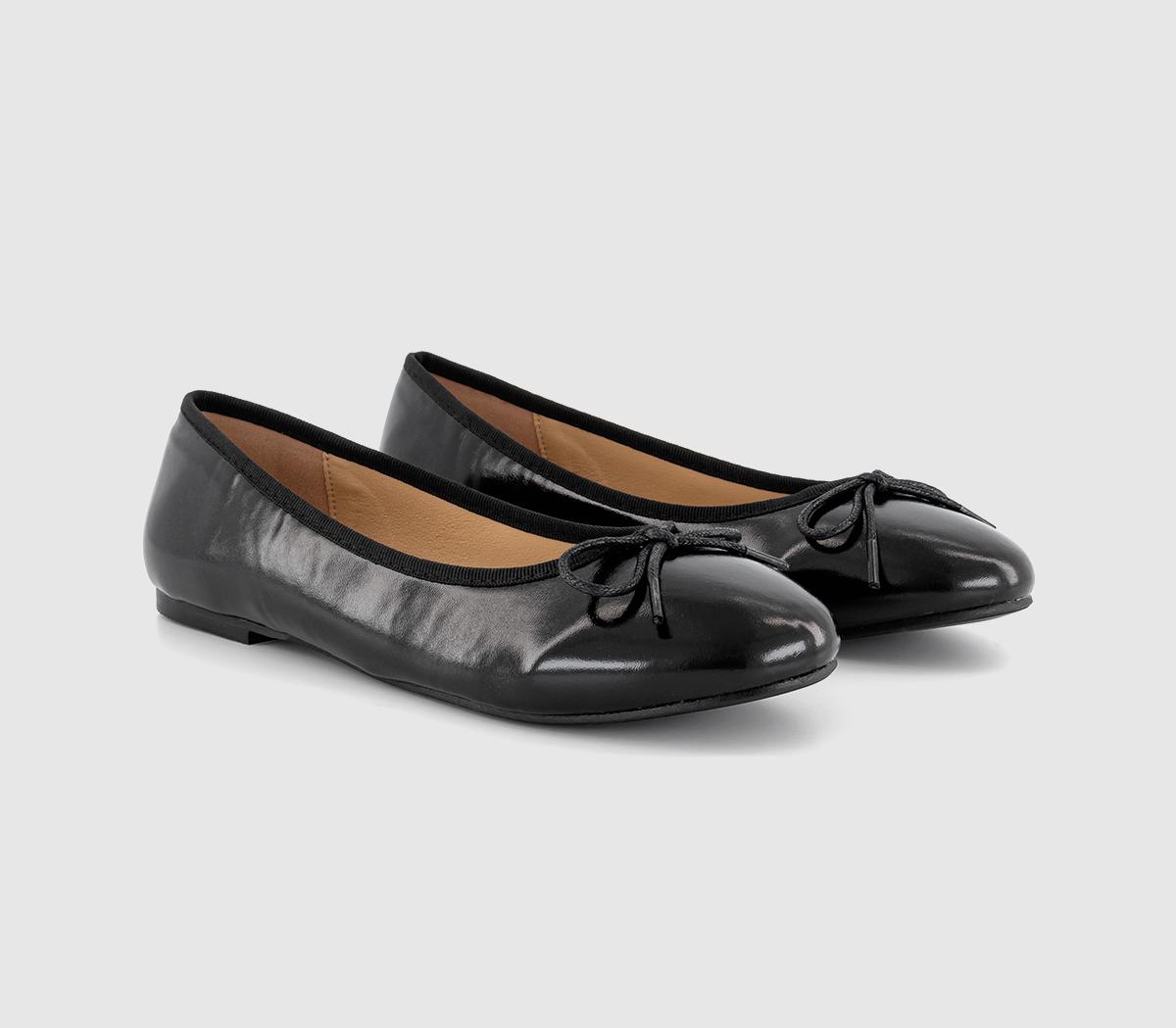 French Sole Womens Amelie Ballet Shoes Black Leather, 5