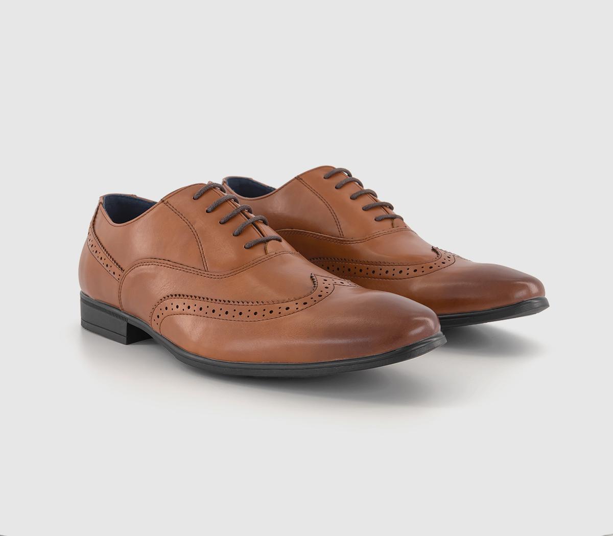 OFFICE Mens Martel Wingtip Oxford Shoes Tan, 12