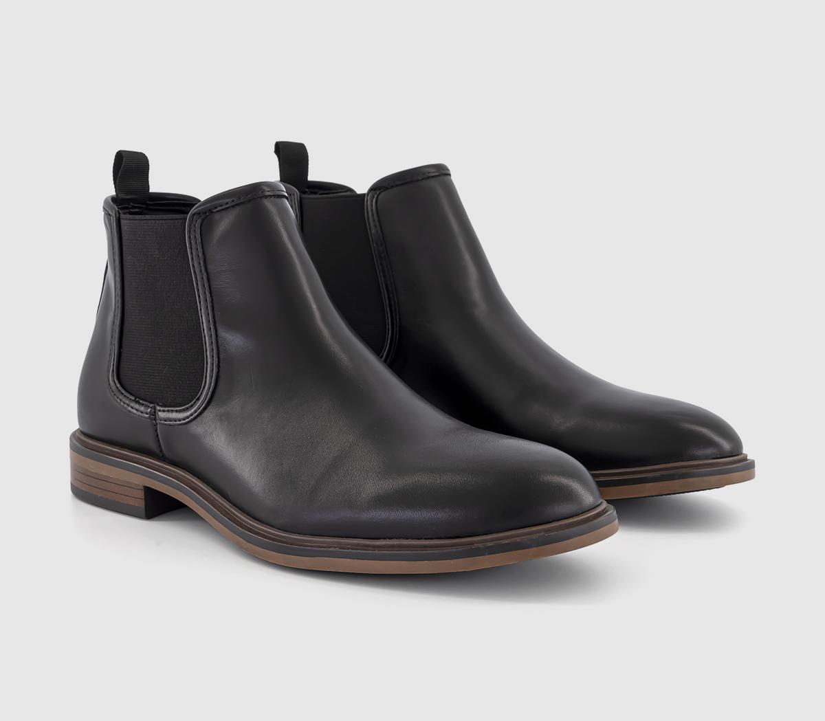 OFFICE Mens Brockhurst Smart Chelsea Boots Black Leather, 10