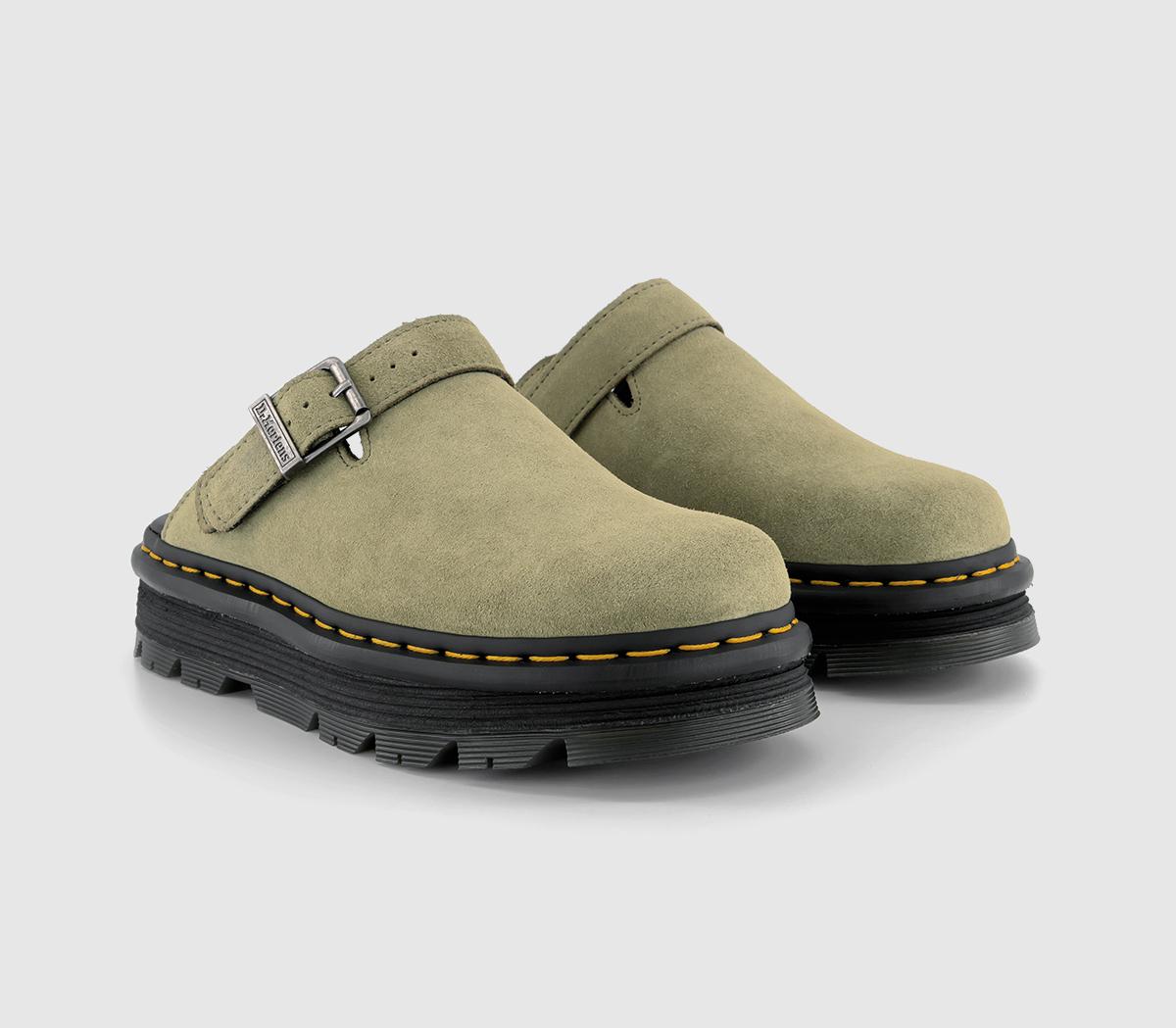 Dr. Martens Womens Zebzag Mule Muted Olive, 5