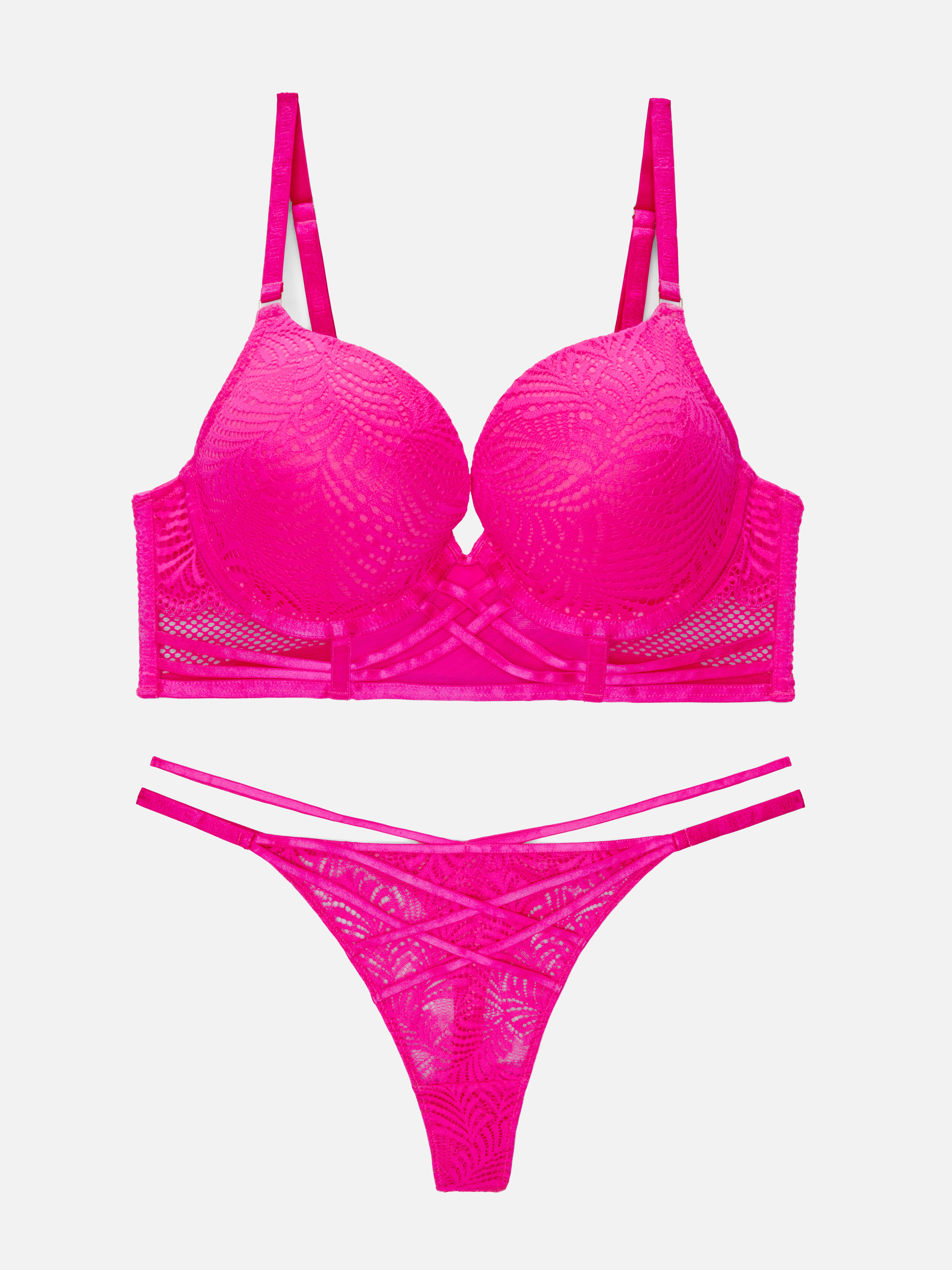 Strap Lace Maximise Bra And Thong Set Penneys
