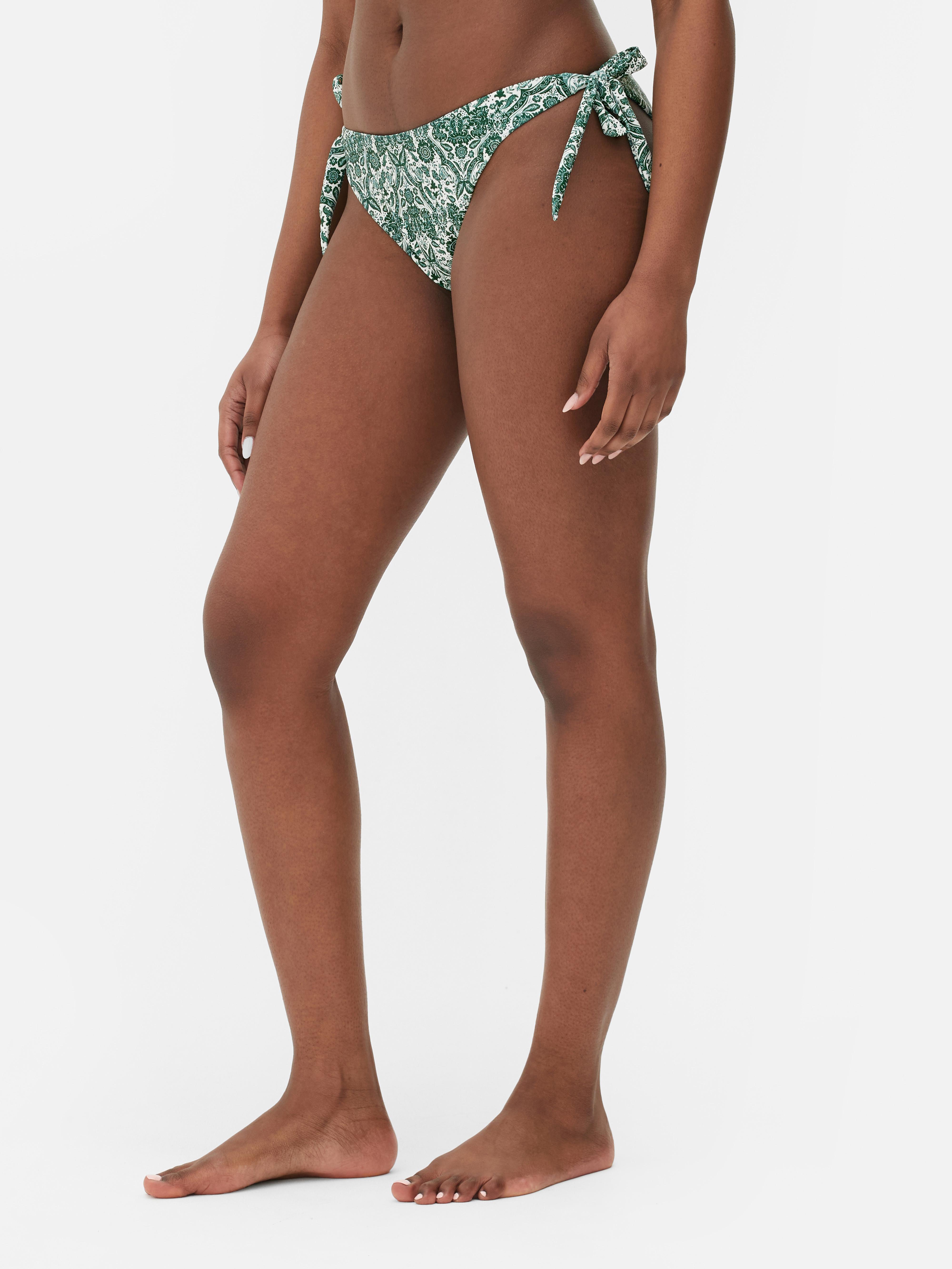 Printed Tie Side Bikini Bottoms Primark