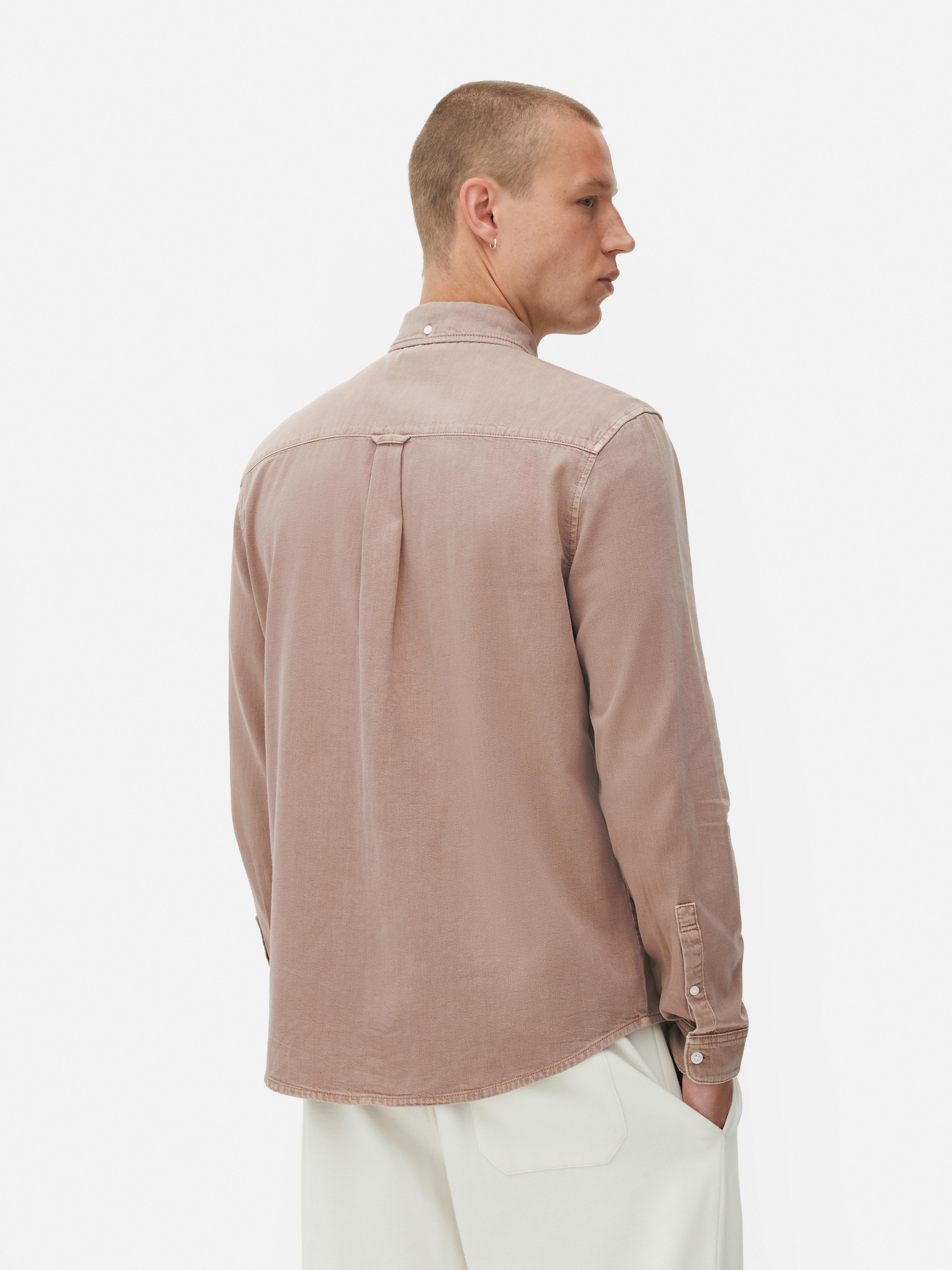 Lang Rmeliges Hemd Aus Baumwoll Twill Rosa Herren Primark