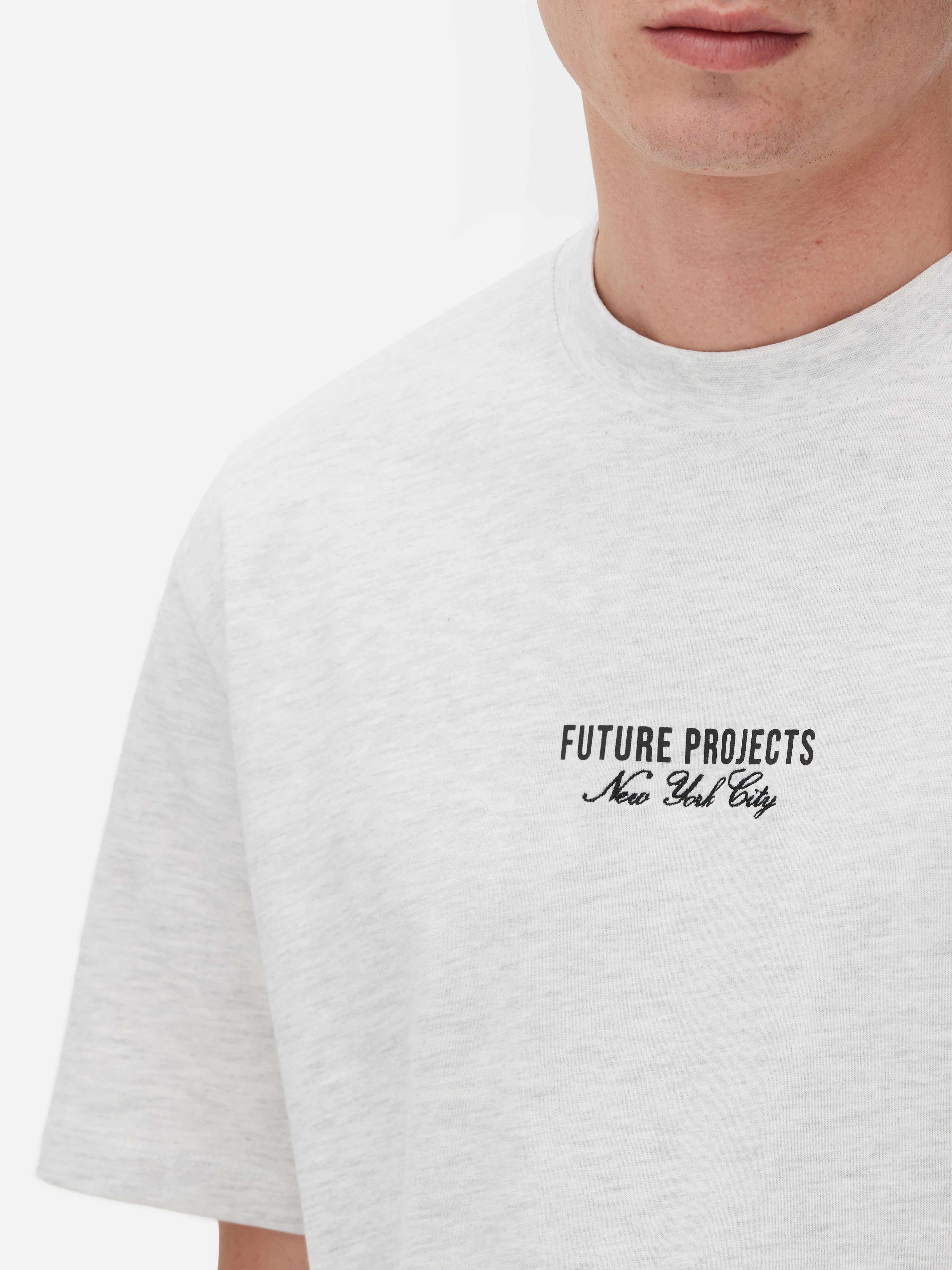 Camiseta Bordada De Future Projects Gris Jaspeado Hombre Primark