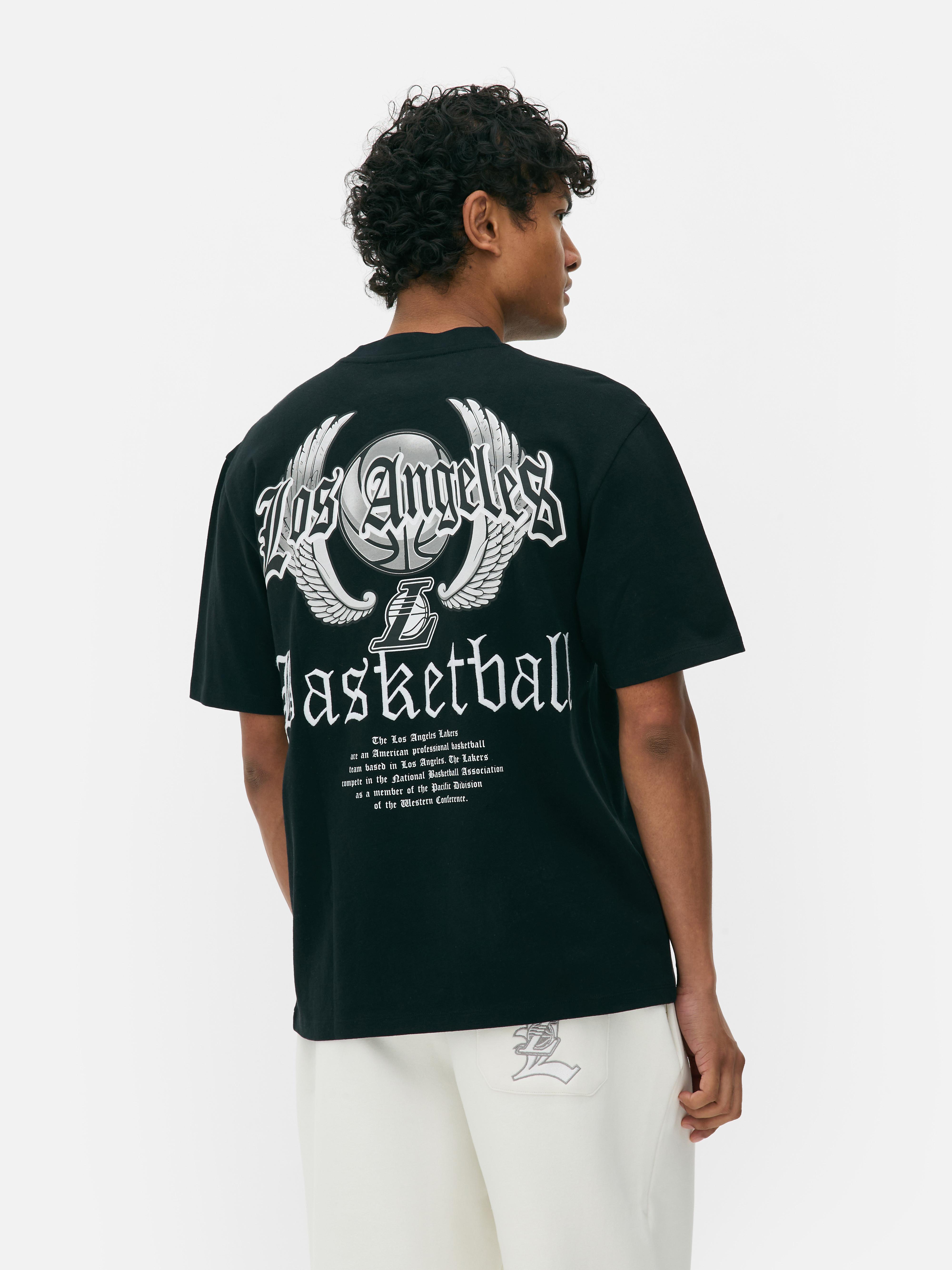 T Shirt Graphique Nba Los Angeles Lakers Noir Homme Primark