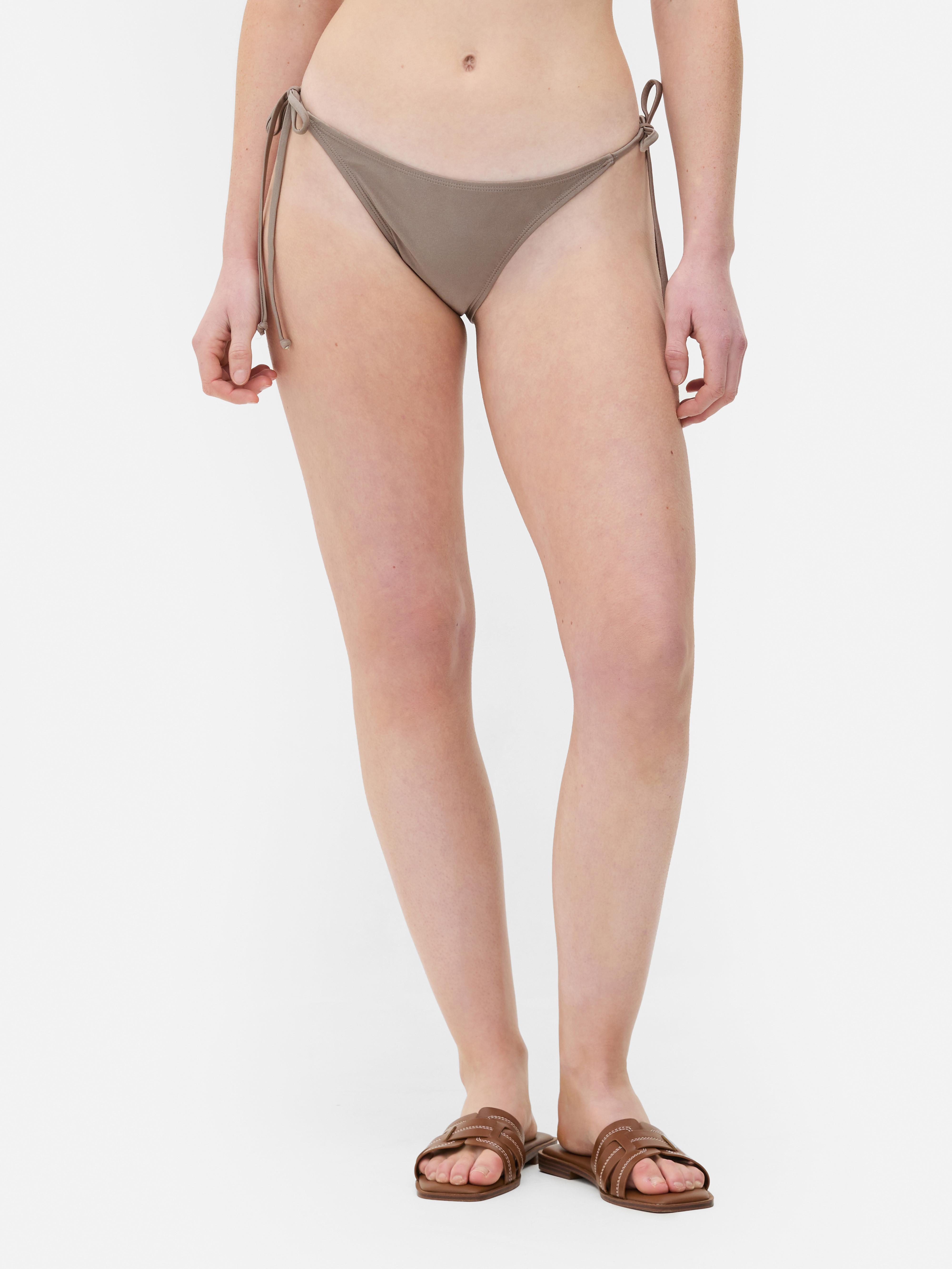 Slip Bikini A Triangolo Con Laccetti Laterali Grigio Donna Primark