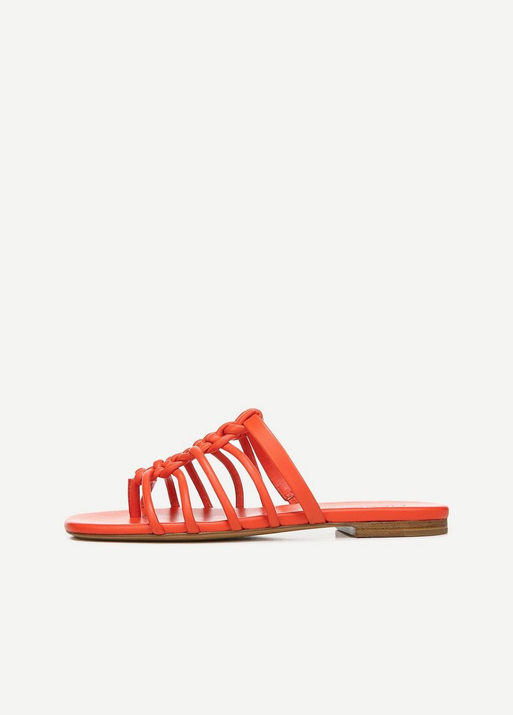 Vince Dae Knotted Leather Flat Sandal