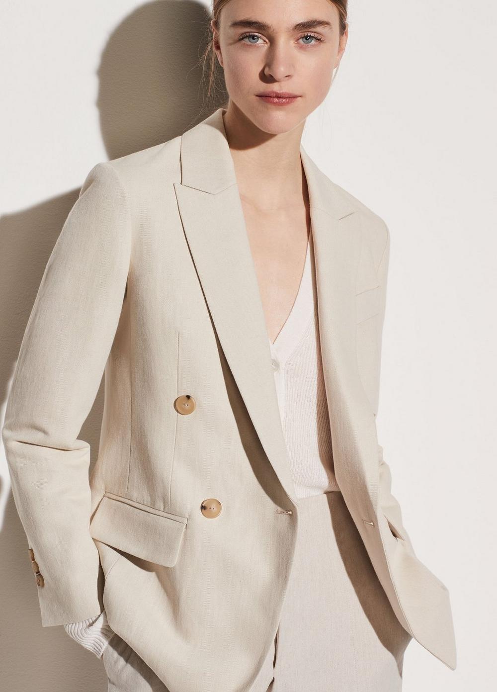 Vince Textured Double Breasted Blazer