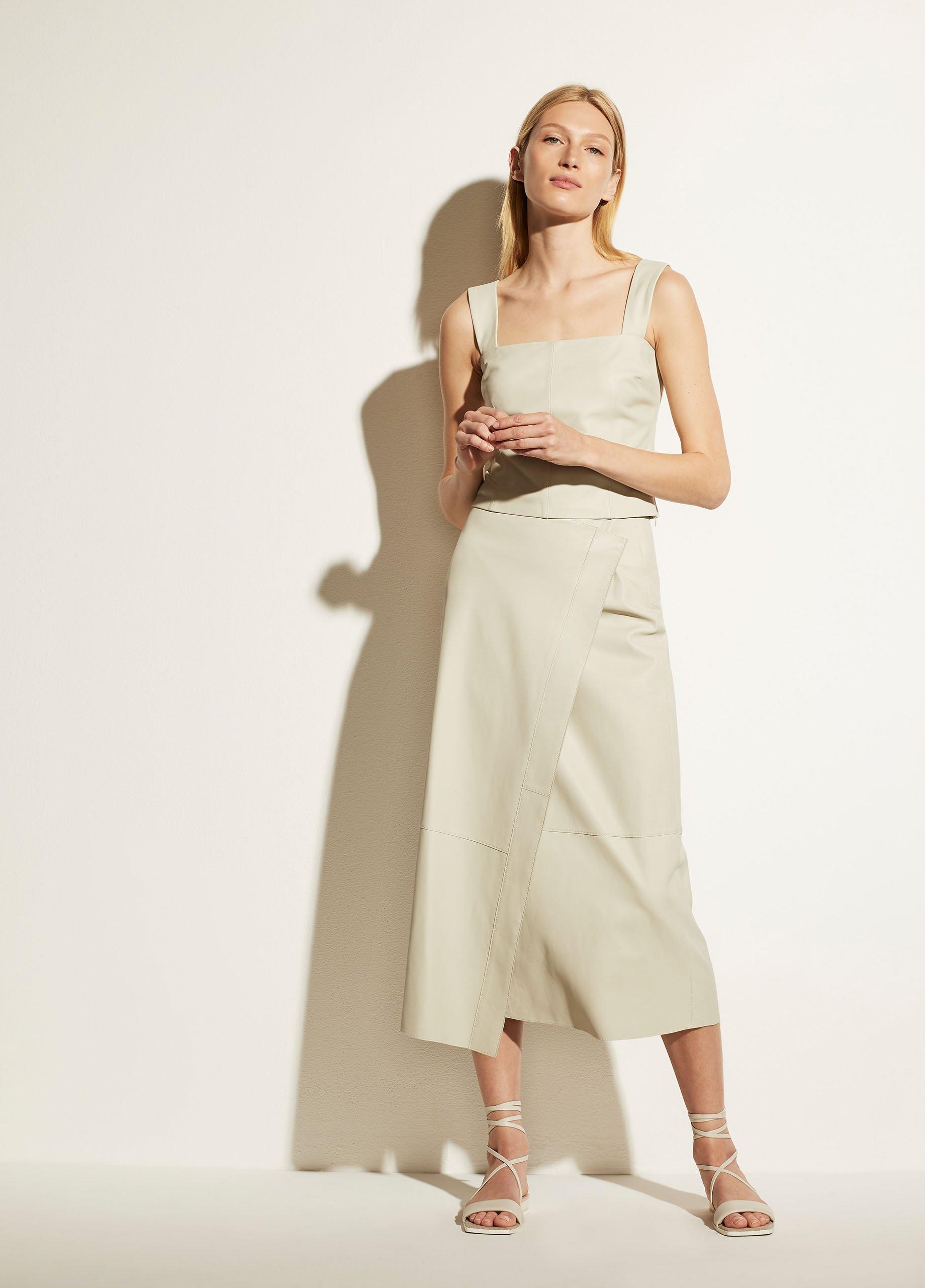 vince green leather skirt