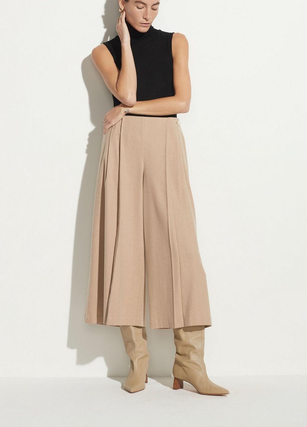 Pleat Front Flannel Culotte