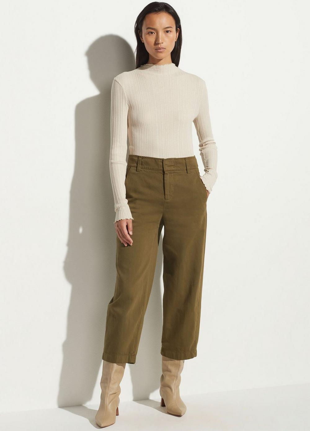 Garment Dyed Washed Cropped Pant
