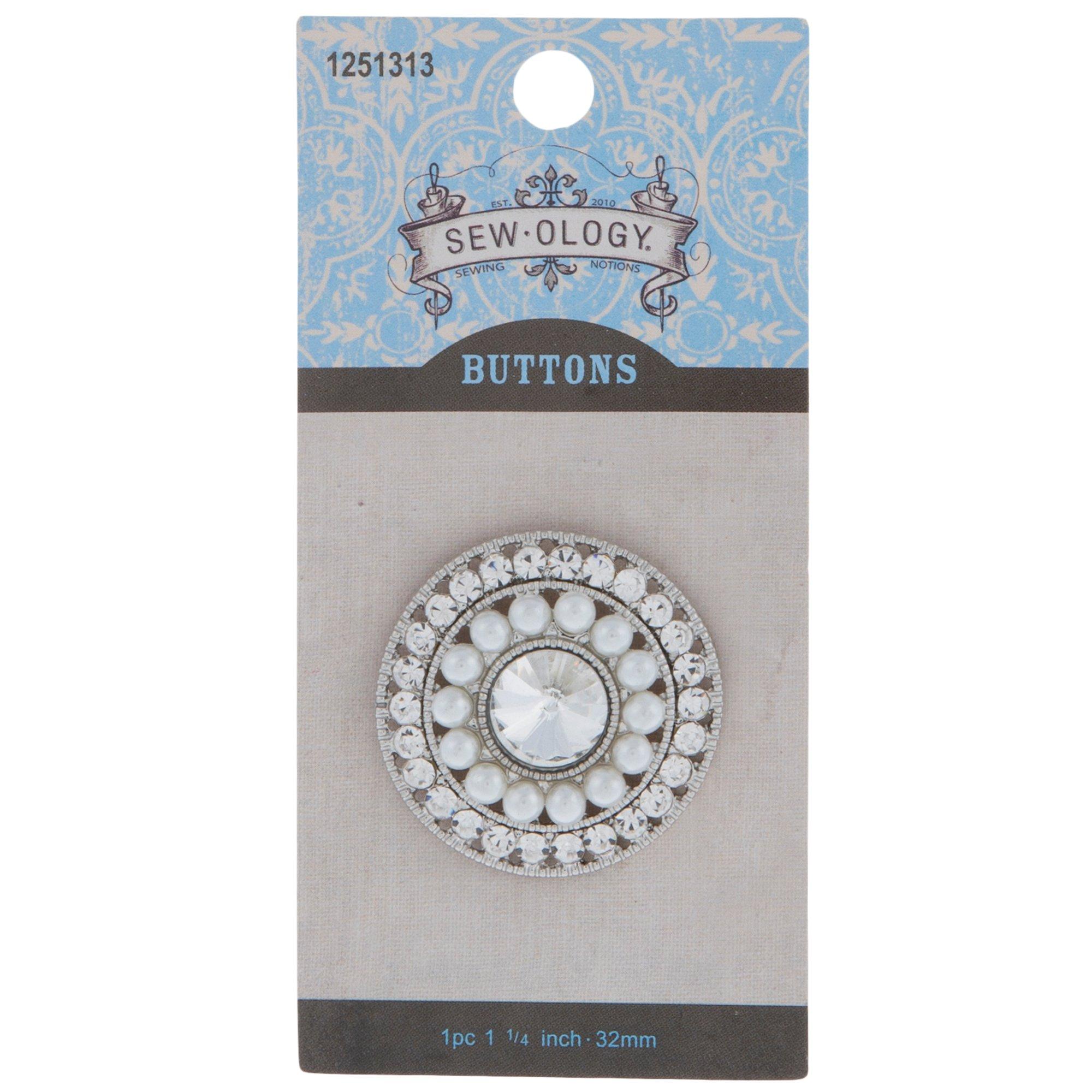 Pearl Rhinestone Round Shank Button Mm Hobby Lobby