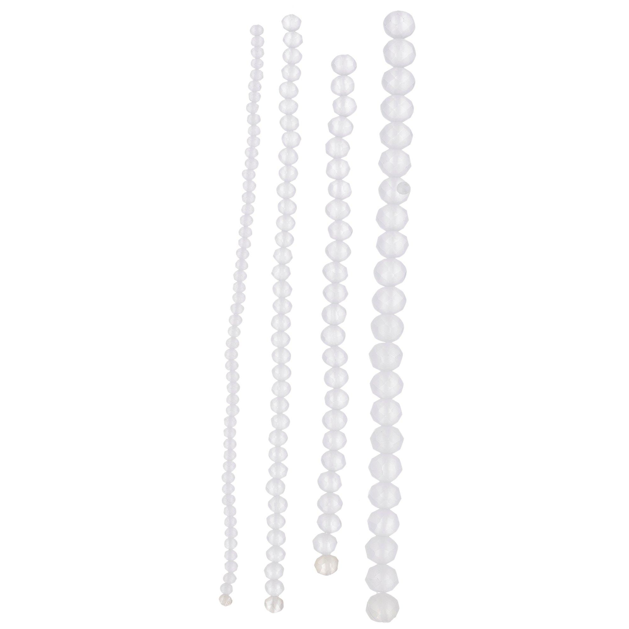 Matte White Faceted Glass Bead Strands Hobby Lobby