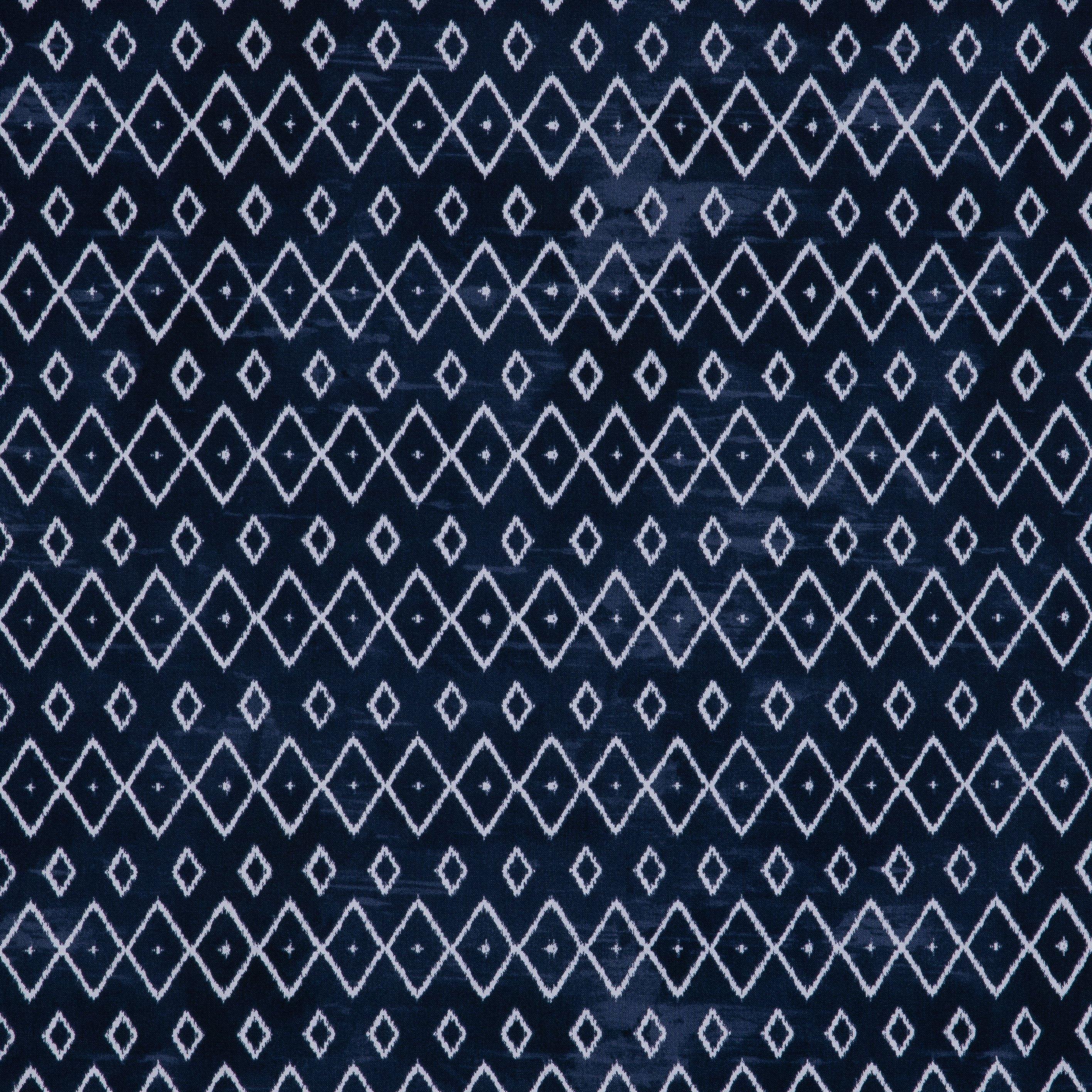 Navy White Geometric Apparel Fabric Hobby Lobby